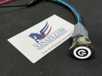 Nút Nhấn Nhả Inox 22mm 6 Chân LED Trắng 24V (Kèm Dây)